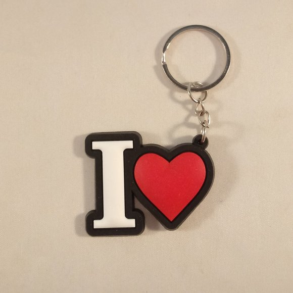 New Silver I Heart + Sunflower Keychain Key Ring Lot of 2 Party Gift - Picture 3 of 4